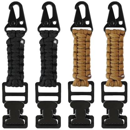 weryerker 2PCS Tactical Glove Clip Holder Anti-slip Nylon Work Glove Holder Clip, for Tactical Backpack, Tool Belt, Outdoor - color: 4pcs Black+brown