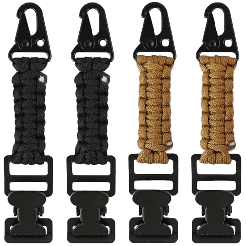 weryerker 2PCS Tactical Glove Clip Holder Anti-slip Nylon Work Glove Holder Clip, for Tactical Backpack, Tool Belt, Outdoor - color: 4pcs Black+brown