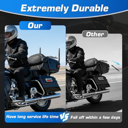 Short Motorcycle Antenna for Harley Davidson 1989-2025 Touring Street Glide/Road Glide/Electra Glide/Ultra Classic | Enhanced AM/FM Signal Reception 1-Pack 4.7 inch - color: 1-Pack