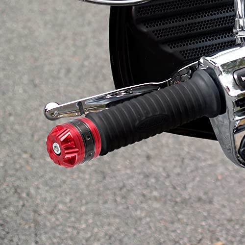 X AUTOHAUX 1 Pair Universal 18mm Handlebar End Caps Plug Bar End Aluminum Alloy for Motorcycle Red - color: Red