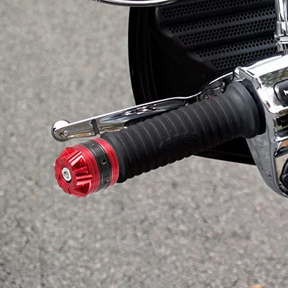 X AUTOHAUX 1 Pair Universal 18mm Handlebar End Caps Plug Bar End Aluminum Alloy for Motorcycle Red - color: Red