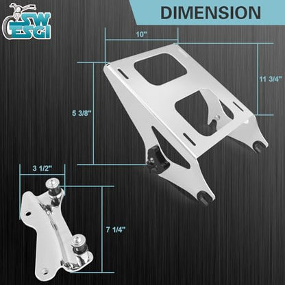 Luggage Rack 4 Point Docking Hardware Kit for Harley Detachable Tour Trunk Kit Two-Up Mounting Rack Compatible with Touring Road King Street Glide Road Glide Electra Glide 2014-2025 (Chrome) - color: 2014 UP Rack & Docking Chrome