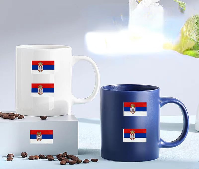 4 PCS Flag Stickers - Serbia Flag Stickers Decals for Cup Computer Laptop Car Bumper Window Helmet Musical Instrument with Smooth Surface - size: Serbia