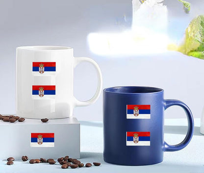 4 PCS Flag Stickers - Serbia Flag Stickers Decals for Cup Computer Laptop Car Bumper Window Helmet Musical Instrument with Smooth Surface - size: Serbia
