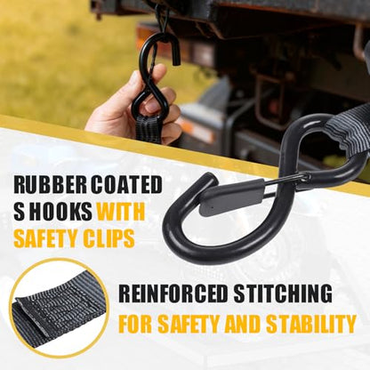 Ayaport Retractable Ratchet Straps 1in X 12ft(2PK)-1500lb Break Strength, Heavy Duty Ratchet Straps Self Retractable Tie Downs with Soft Loops for Motorcycle, Dirt Bike, Cargo, Truck Accessories - size: 1"x12'-2pc
