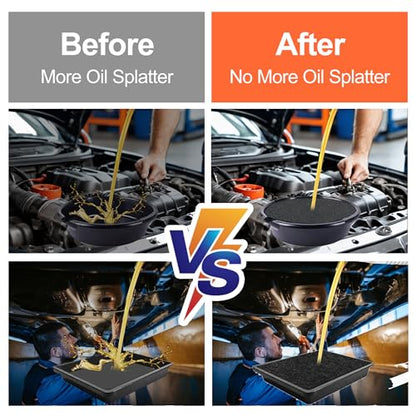GODLIY 2 Pcs 22'' Oil Drain Splash Pad, No Splatter Pad Square Pad for Car Changing Oil Transmission Drain Pan (2 PCS)