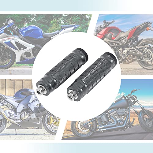 F FIERCE CYCLE 1 Pair 6mm Aluminum Aolly Motorcycle Rearsets Rear Set Footrest Footpeg Foot Rest Peg Motorbike Cycling Titanium Tone - color: Gray