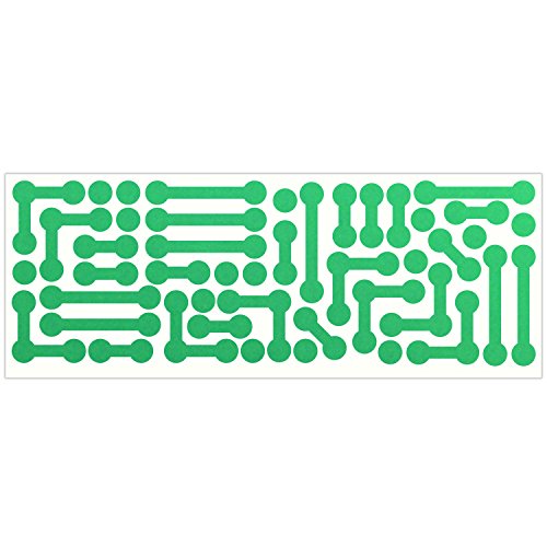 LiteMark Reflective Assorted Tech Shapes Sticker Decals for Helmets, Bicycles, Strollers, Wheelchairs and More - color: Green