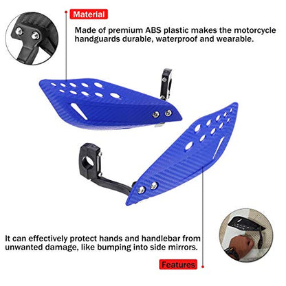 7/8" 22mm Motorcycle Handguards Handlebar Protector Gear for Dirt Bike ATV Yamaha Kawasaki Suzuki Honda(Blue) - color: Blue