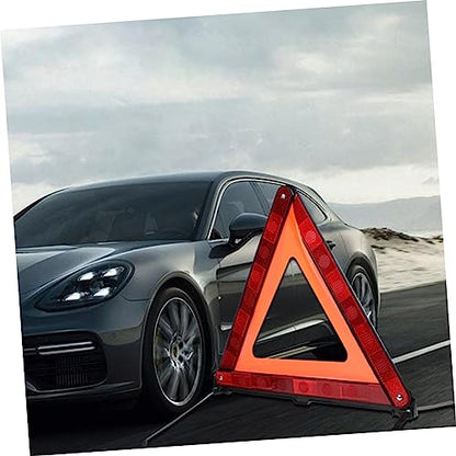 Alipis 2Pcs Roadside Hazard Warning Sign Emergency Triangle Kit for Compact Design Stable Base Day and Night Visibility Essential Road Safety Equipment
