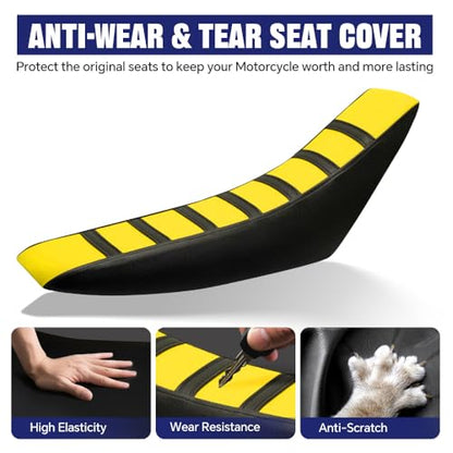 PIT66 Soft Seat Cover, Compatible with Honda CR125R CR250R CR500R CR80R CRF100F CRF125F CRF150F, Yellow - color: Yellow