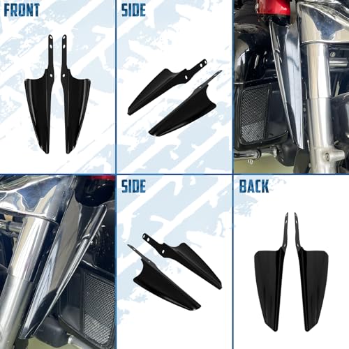 Front Fork Mount Wind Deflectors Windshield Fit for Harley Touring Street Glide Electra Glide Road King CVO FLHT FLHR FLHX 1995-2023 Black