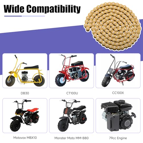 35 Chain Mini Bike Chain Breaker Compatible with Coleman CT100U CC100X Baja Doodlebug DB30 Motovox MBX10 MBX11 Predator 97cc 100cc Monster Mega Moto MM-B80 105cc Minibike Powersports Parts - color: Gold