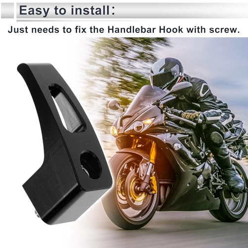 Universal Motorcycle Hanging Hook Rectangular Slot Motorcycle Helmet Luggage Bag Holder Hanger for Scooters Bicycles Black 61mm Length