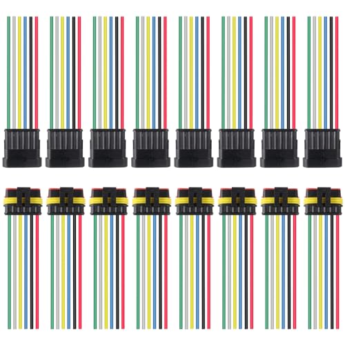 6 Pin Waterproof Connectors Electrical Wire Connector 16 AWG Male Female Plug Socket Quick Disconnect Waterproof Plug for Car Truck Motorcycle Marine Boat(8 Kits) - color: 8Pair 6PIN