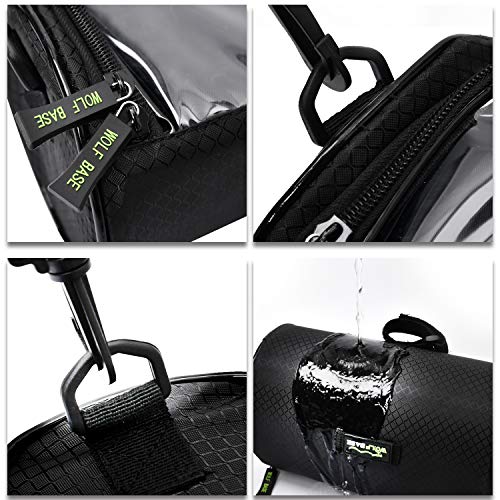 Oranlife Bike Handlebar Bag, Waterproof Phone Cycling Mount Front Bags, Bicycle Storage Bag with Removable Shoulder Strap, 6 inch Transparent Pouch, Best Gift