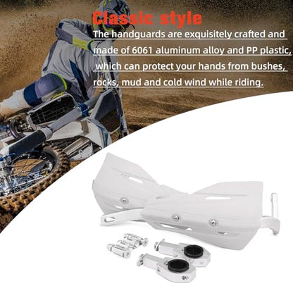 JFG RACING Dirt Bike Hand Guards,Universal 7/8" 22mm and 1 1/8" 28mm Handlebar Motorcycle Handguards for CRF XR YZF XC KX 125 150 250 300 Dirtbike Motocross Supermoto ATV Scooter Electric Bike-White - color: white