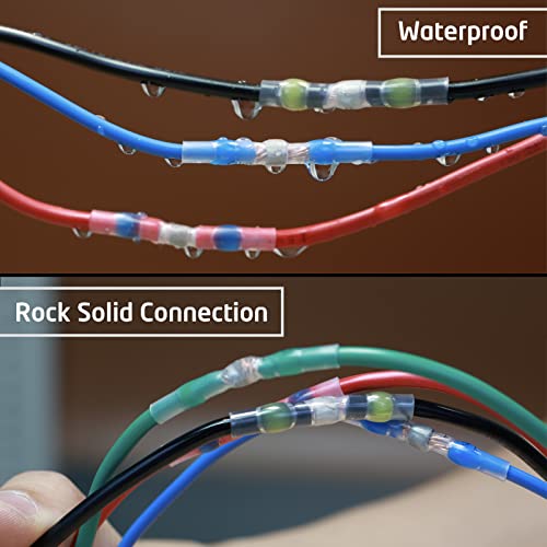 500Pcs Solder Seal Wire Connectors Kit, Heat Shrink Wire Connectors Waterproof Electrical Cable Butt Terminals for Marine Automotive Trailer RV Boat Truck Wiring - style: Assortment Kit