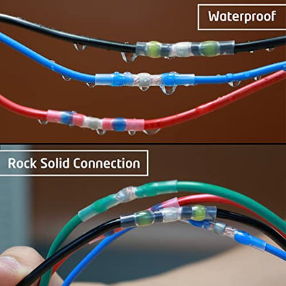 200Pcs Waterproof Solder Seal Wire Connectors, 18-16 Gauge Green Heat Shrink Butt Connectors for Electrical Marine, Automotive and Wiring Terminal Splices - style: 18-16 AWG