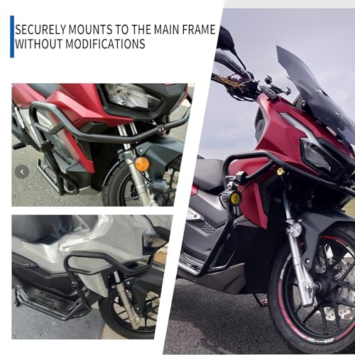 Motorcycle Steel Highway Crash Bar Engine Guard Bumper Crashbar Body Frame Falling Protector fit for Ho&n&da ADV160 ADV-160 ADV 160 Accessories 2023 2024, Black