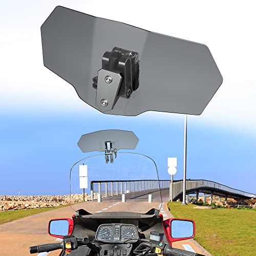 Motoforti 28cm Motorcycle Windshield Motorcycle Wind Deflector Gray Lens Adjustable Clip Windshield Extension Universal Fit for Most Motorcycle Scooter