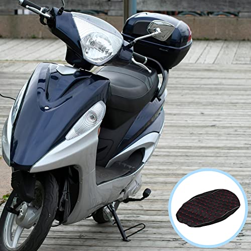 VICASKY Black Universal Motorcycle Seat Cover,3D Spacer Mesh Fabric Scooter Cushion Breathable Anti-Slip Moped Seat Cover for All-Weather Protection & Comfort Riding