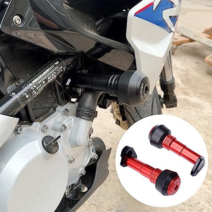 Motorcycle Falling Protection Frame Sliders Fairing Guard Anti Crash Pad Protector Compatible With BMW G310R, G310GS (2017-2025) ; G310 R, GS 17-18-19-20-21-22-23-24-25 (Red) - color: Red