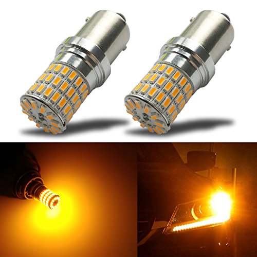 iBrightstar 9-30V Extremely Bright 1156 1141 1003 BA15S LED Bulbs Replacement for Turn Signal Rv Lights, Amber Yellow - color: Amber Yellow, style: 1156
