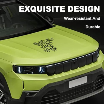 Hahaha Car Stickers Decals, Joker Haha Car Windshield Stickers, Funny Motorcycle Helmet Decal, Evil Auto Body Window Bumper Laptop Cooler Cup Decals Universal for Trucks Motorcycles (Black) - color: black