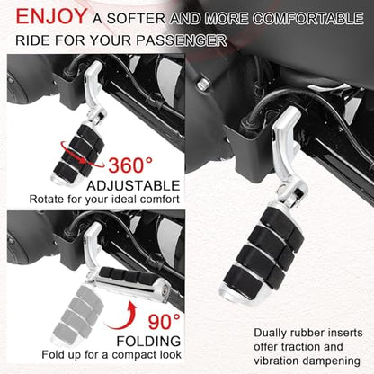 Rear Passenger Footpegs Foot Rests Pedal Mount Fits for Harley Sportster 883 1200 2014-2022,Chrome - color: Chrome For Lion Paw Style