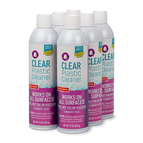 Invisible Glass 91014-6PK Clear Plastic Cleaner – Cleans and Protects Plastic on Electronics, Appliances, Eyewear, Cars, Trucks, RVs, Boats & More, Helps Prevent Fog and Static – 19 oz (Pack of 6) - size: 19 Ounce (Pack of 6)