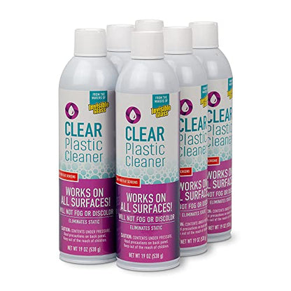 Invisible Glass 91014-6PK Clear Plastic Cleaner – Cleans and Protects Plastic on Electronics, Appliances, Eyewear, Cars, Trucks, RVs, Boats & More, Helps Prevent Fog and Static – 19 oz (Pack of 6) - size: 19 Ounce (Pack of 6)