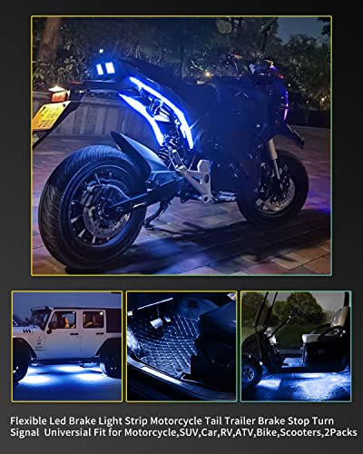 YONGMING Atmosphere Motorcycle Led Lights Strips 32CM 12V Underglow Under Dash Underbody Lights for SUV,Car,RV,ATV,Bike,Boat，Courtyard， Scenic Spot，PACK of 2(Blue) - color: Red