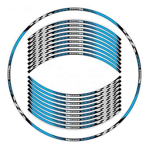 CBR 17 inch Wheel Rim Stickers Decals Tape Compatible with CBR1000RR 2004-2025 Motorcycle Reflective Rim Tapes Sticker Stripe(Sky Blue) - color: Sky Blue