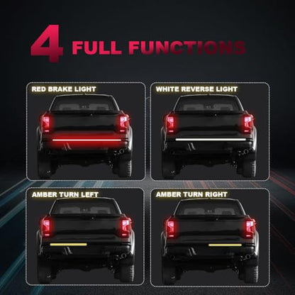 60 InchTruck Tailgate Light Bar Single Row LED Tail Light Strip with Brake Reverse Turn Signal Lights - size: 60''-Single row