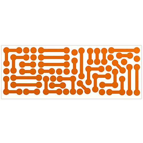 LiteMark Reflective Assorted Tech Shapes Sticker Decals for Helmets, Bicycles, Strollers, Wheelchairs and More - color: Orange