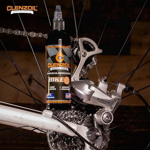 Clenzoil Chain & Sprocket 4 oz Bottle - Chain Cleaner, Lubricant & Rust Preventative - Cleaner Lubricant Protectant (CLP) - Wet Lube Application, Dry Lube Performance - for All Conditions - size: 4 oz Bottle