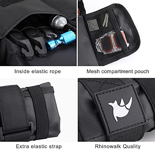 Rhinowalk Bike Saddle Bag Bicycle Under Seat Bag Repair Tools Pouch Frame Bag for Mountain Road Bike Cycling Accessories - color: Black