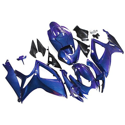 FLPRO Motorcycle Fairing Kit Fit for Suzuki 2006 2007 GSXR600 GSXR750 K6 GSX-R600 GSX-R750 06 07 Fairings ABS Plastic Injection Bodywork Magic Black Bodyframe - color: Magic Black