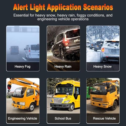 Marhynchus Traffic Emergency Light, Portable LED Strobe Beacon with Magnetized Roof Mount and Hook IP67 Water Proof for Car Motorcycle Truck Roadside Emergencies (Red White) - color: Red White