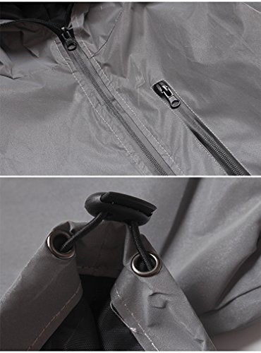 Reflective Coat Hooded Windbreaker Fashion Runing Pocket Jacket - size: X-Large