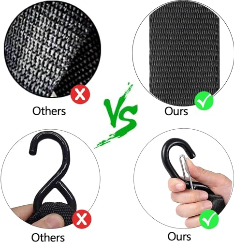 Cam Buckle Tie Down Straps with Hooks and Integrated Soft Loops, Heavy Dudy Lashing Straps for Motorcycle, Boat, Kayak, Truck, Trailer, Dirt Bike, Car Securing Straps 10 feet 2200lbs Break Strength