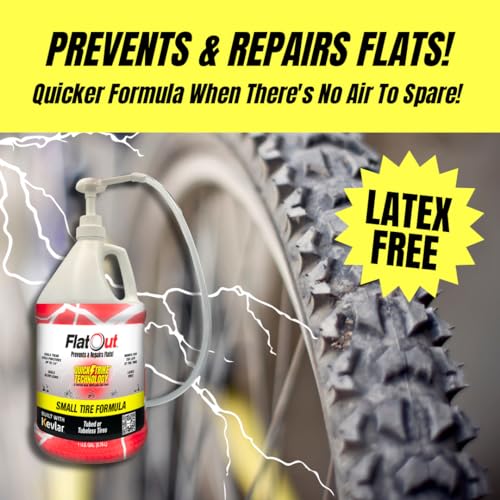 QuickStrike Tire Sealant - Small Tire/Bicycle Formula - NEW Formula - Prevents Flat Tires - Seals Leaks - Contains Kevlar - Tubeless Tire Sealant - 1 Gallon + Tool - size: 1 Gallon + Tool