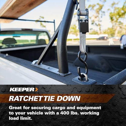KEEPER – 1” x 13’ Endless Loop Ratchet Tie-Down - 400 lbs. Working Load Limit and 1,200 lbs. Break Strength