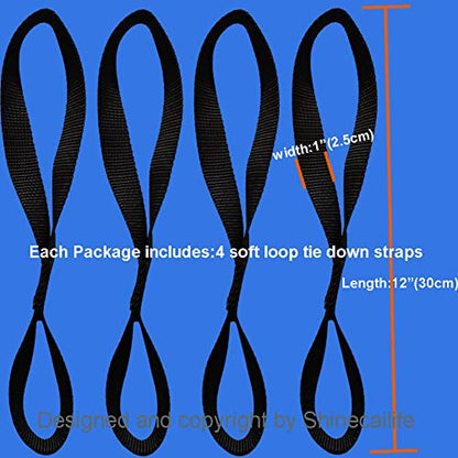 Soft Loop Tie Down Straps,Heavy Duty,for Motorcycle Handlebar,Trucks,Cargo,Car,Bike,ATV,Dirt Bike,Moving Trailer,Utv,Lawn & Garden,4 Pack,1800Lbs Load Capacity,4800Lbs Breaking Strength