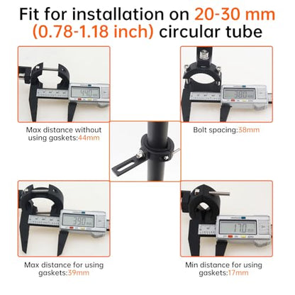 Windance Pack of 2, Light Bar Mounting Bracket, Foglight Clamp Auxiliary Light Fork Tube Clamps for Motorcycle Bicycle Scooter Mountain Bike ATV UTV (Medium) - size: Medium
