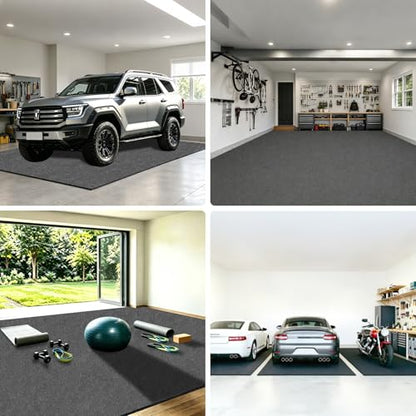 Garage Floor Mat 8'10"x22'Car Garage Mat for Floor Under Car SUV Truck,Oil Spill Resistant Garage Floor Parking Mat,Waterproof Garage Flooring Carpet w/Non-Slip Leak-Proof Back,Reusable Washable - size: 8'10" x 22'