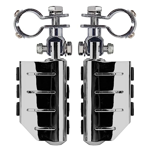 VGMOTO Motorcycle 1.25" Highway Footpegs Adjustable Foot Pegs Footrests with Clamps Mounts kit Compatible with Harley Touring Sportster Softail Road Glide Street Glide with 1 1/4 inch Engine Guard - color: Chrome-Style C