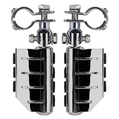 VGMOTO Motorcycle 1.25" Highway Footpegs Adjustable Foot Pegs Footrests with Clamps Mounts kit Compatible with Harley Touring Sportster Softail Road Glide Street Glide with 1 1/4 inch Engine Guard - color: Chrome-Style C