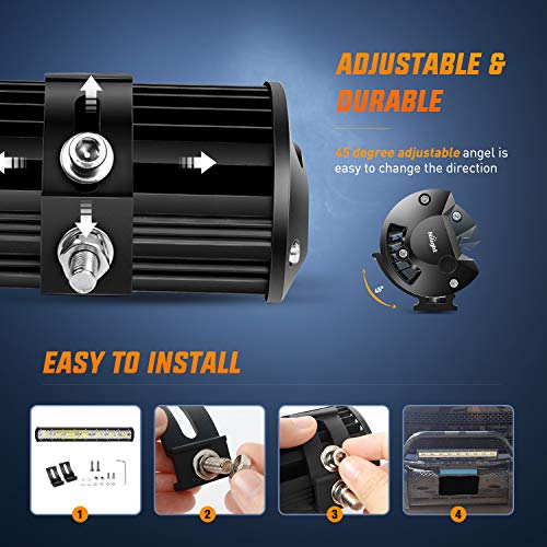 Nilight 20Inch 420W Triple Row Spot Flood Combo Led Light Bar Work Driving Lamp 2Pcs 4Inch 60W Cube LED Pods Lights for Trucks with Off-Road Wiring Harness Kit-3 Leads - color: White - 20Inch Light Bar + 2Pcs 4Inch Pods + Wiring Harness